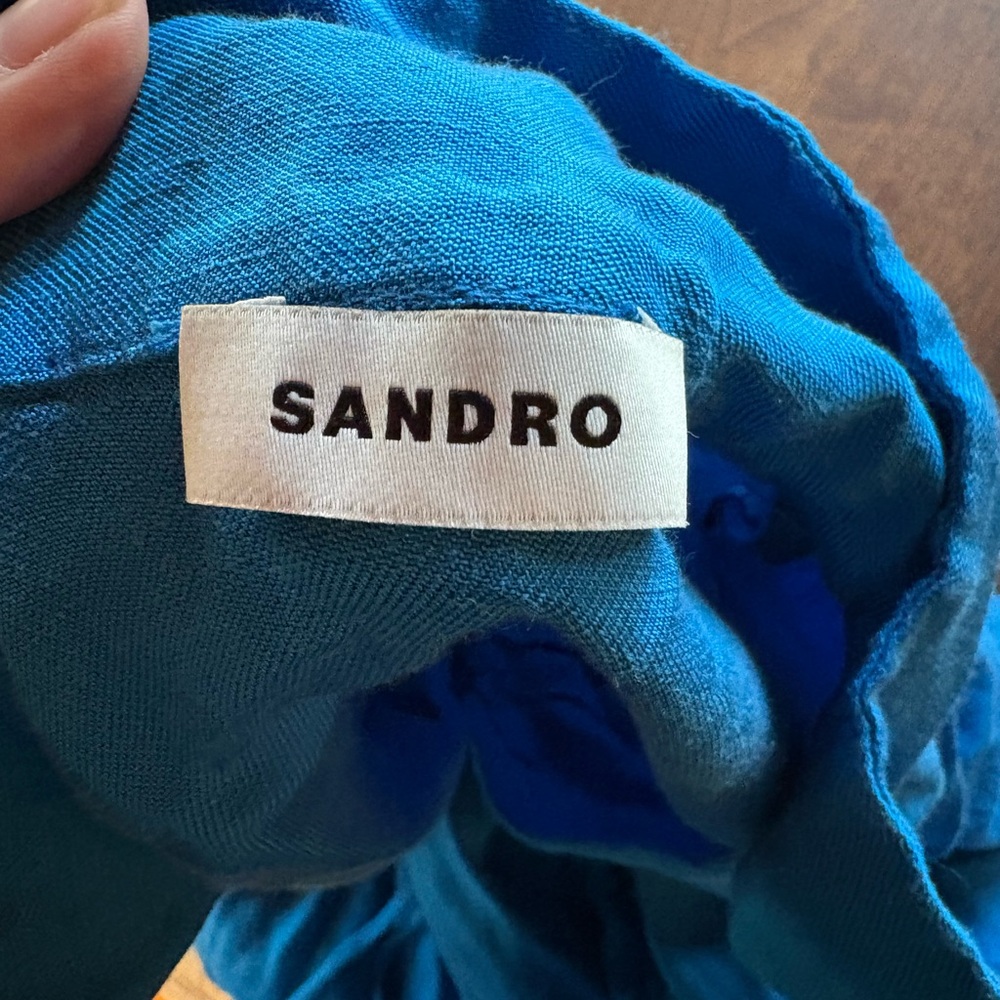 Sandro Cobalt Blue Tie-Front Mini Dress - Picture 3 of 3